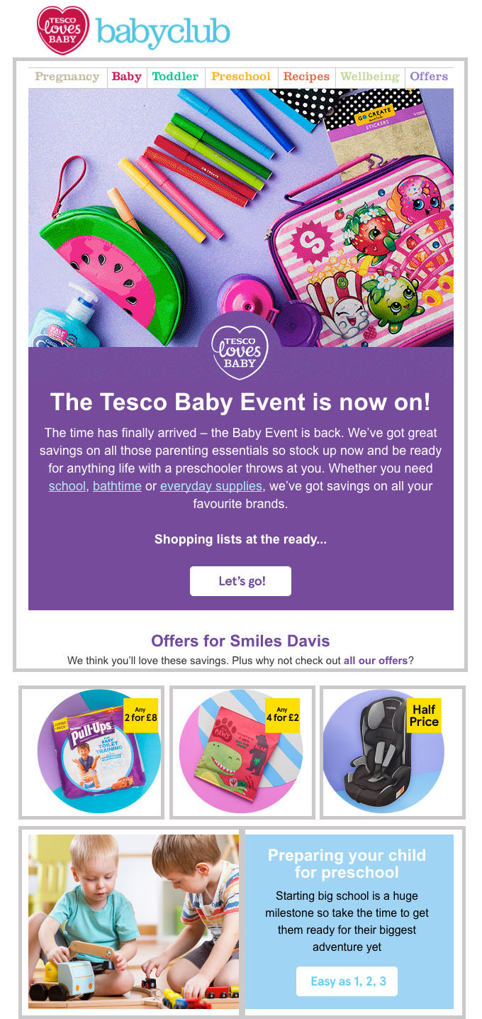 Example of an email using the hybrid layout in its design