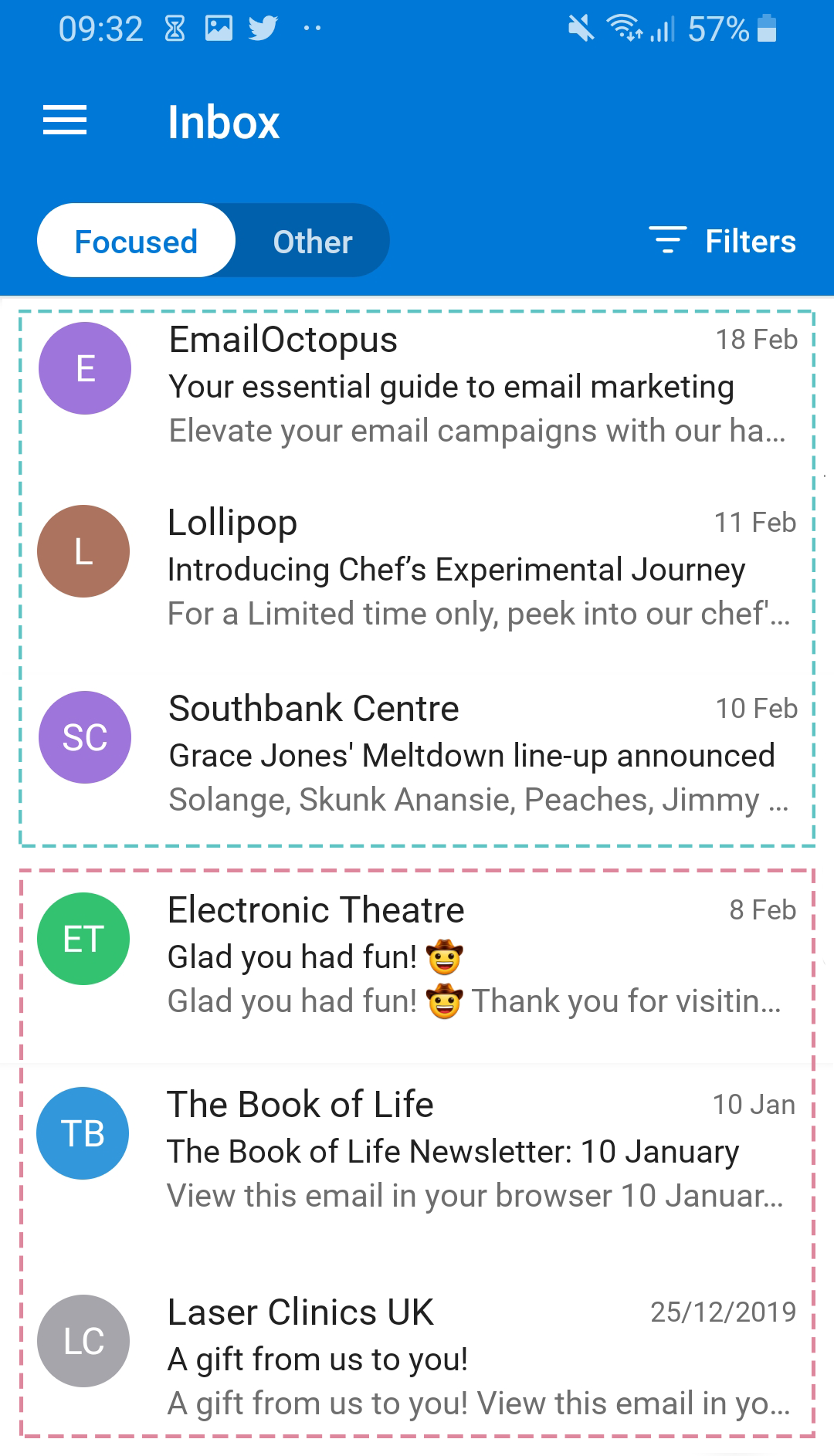 Examples of effective and not-so-effective pre-header text in emails