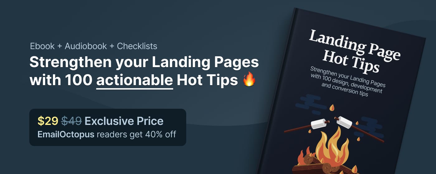 Exclusive $20 discount for EmailOctopus readers on Rob Hope's Landing Page Hot Tips ebook