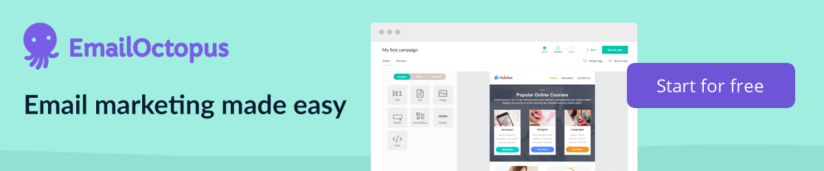 EmailOctopus makes email marketing easy. Start for free today.