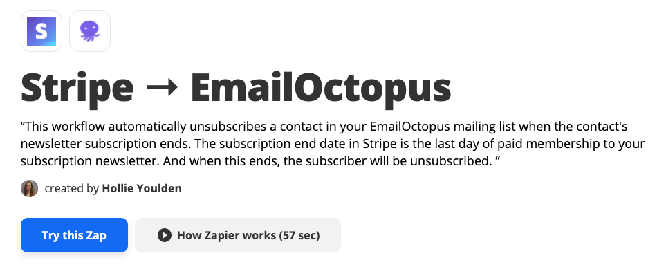 A Zap template to manage unsubscribes for your subscription newsletter