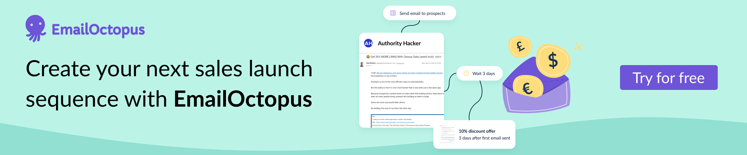 Create your next sales launch sequence with EmailOctopus