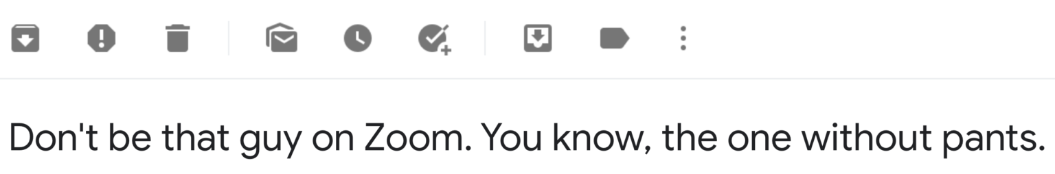 Screenshot of a funny subject line used in an email marketing campaign by men's clothing brand Huckberry