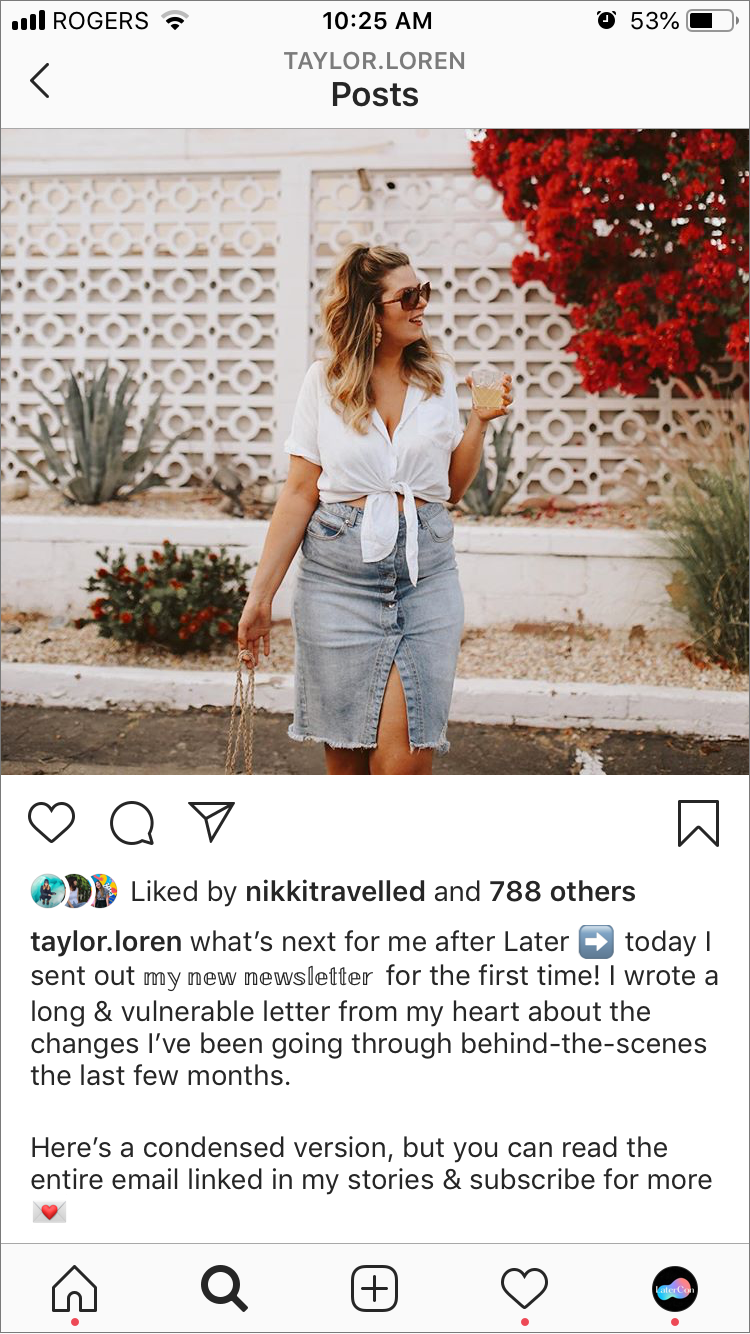 Example of how to use an Instagram post to promote your mailing list