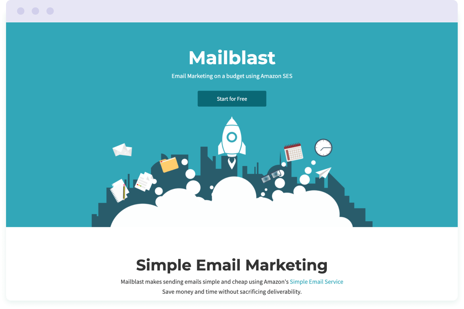 Image of Mailblast website homepage