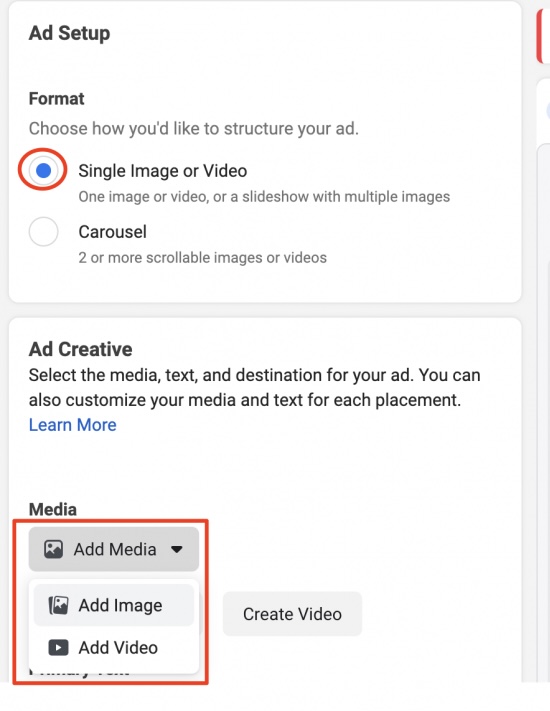 Image of Facebook Ads Manager to illustrate step 11 of creating a Facebook Lead Ad