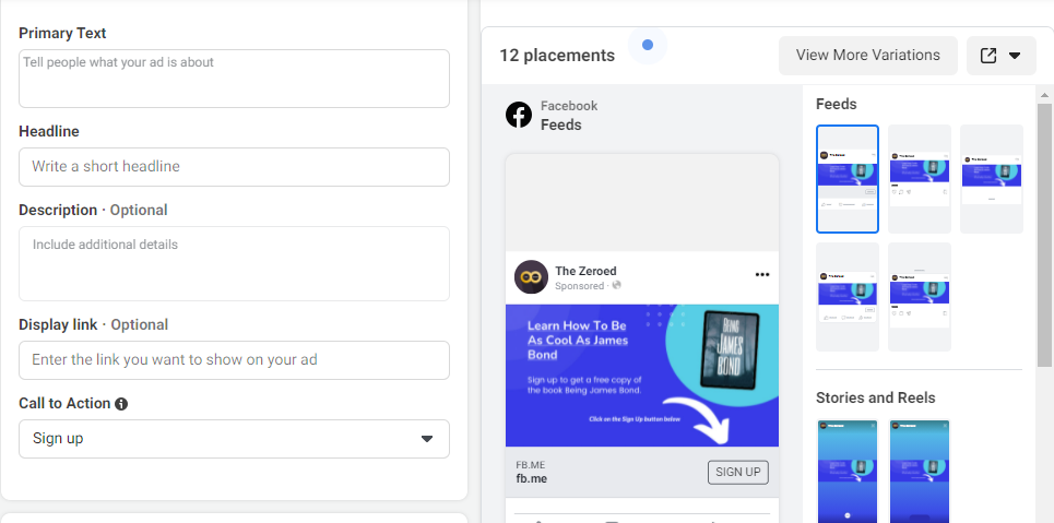 Image of Facebook Ads Manager to illustrate step 12 of creating a Facebook Lead Ad