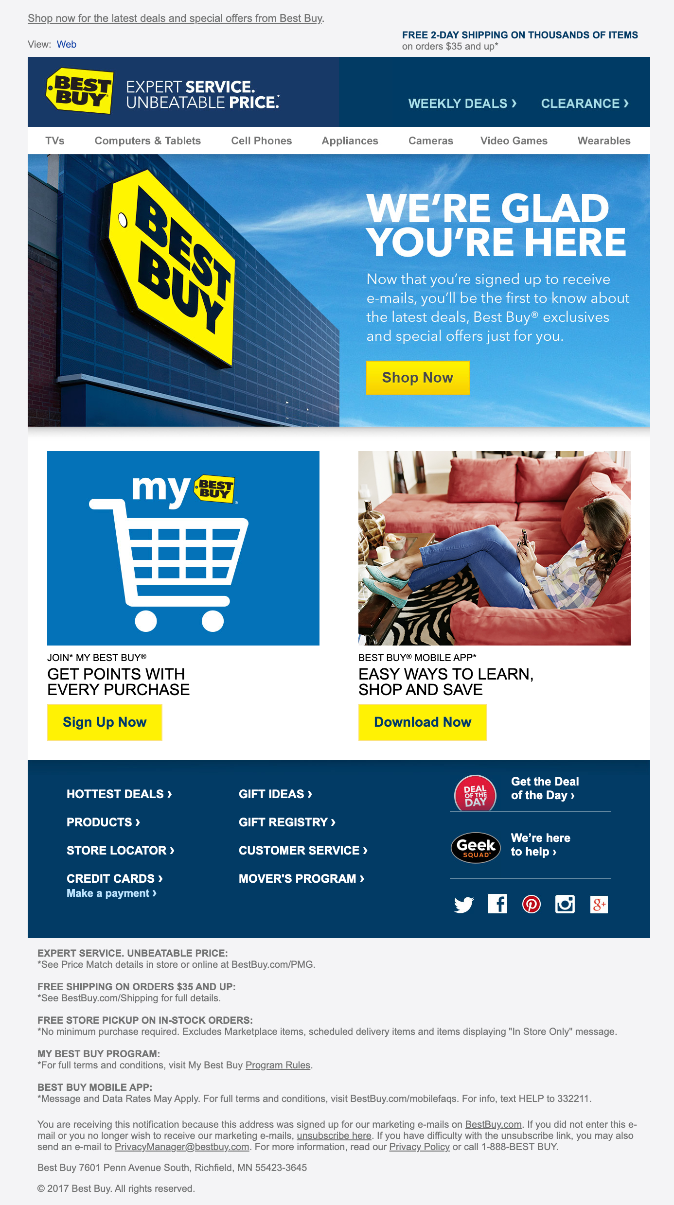 Best Buy welcome email