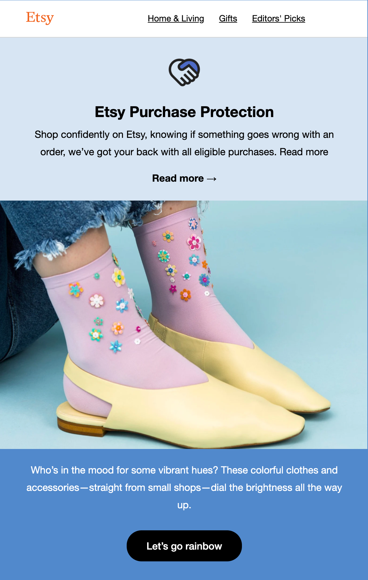 Email campaign by ETSY