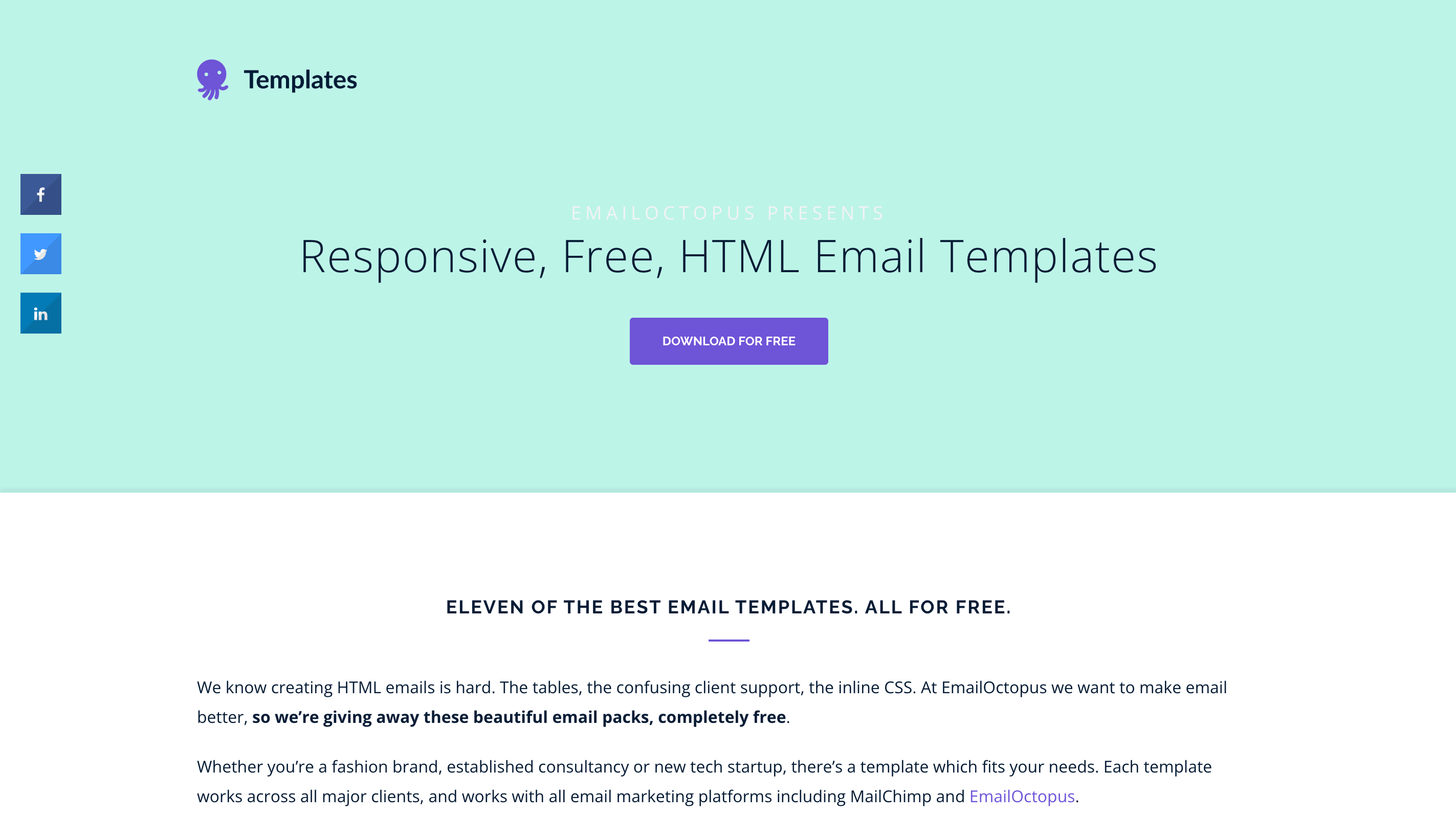 Free Email Templates by EmailOctopus